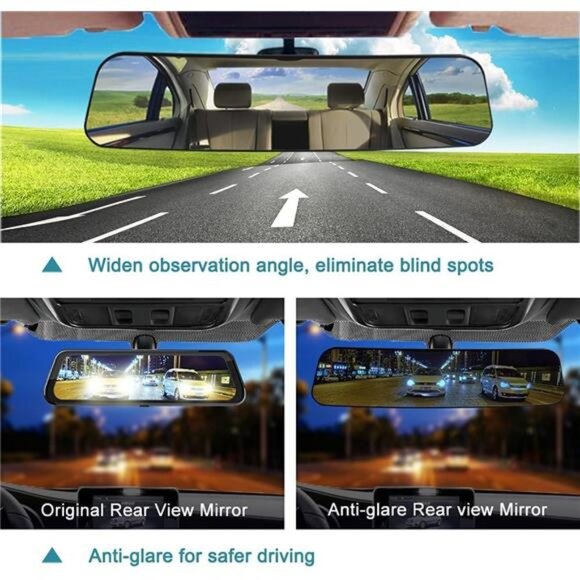 Anti Glare Car Interior Rear View Mirror Clip-on Wide Angle Panoramic Rearview - Picture 2 of 8